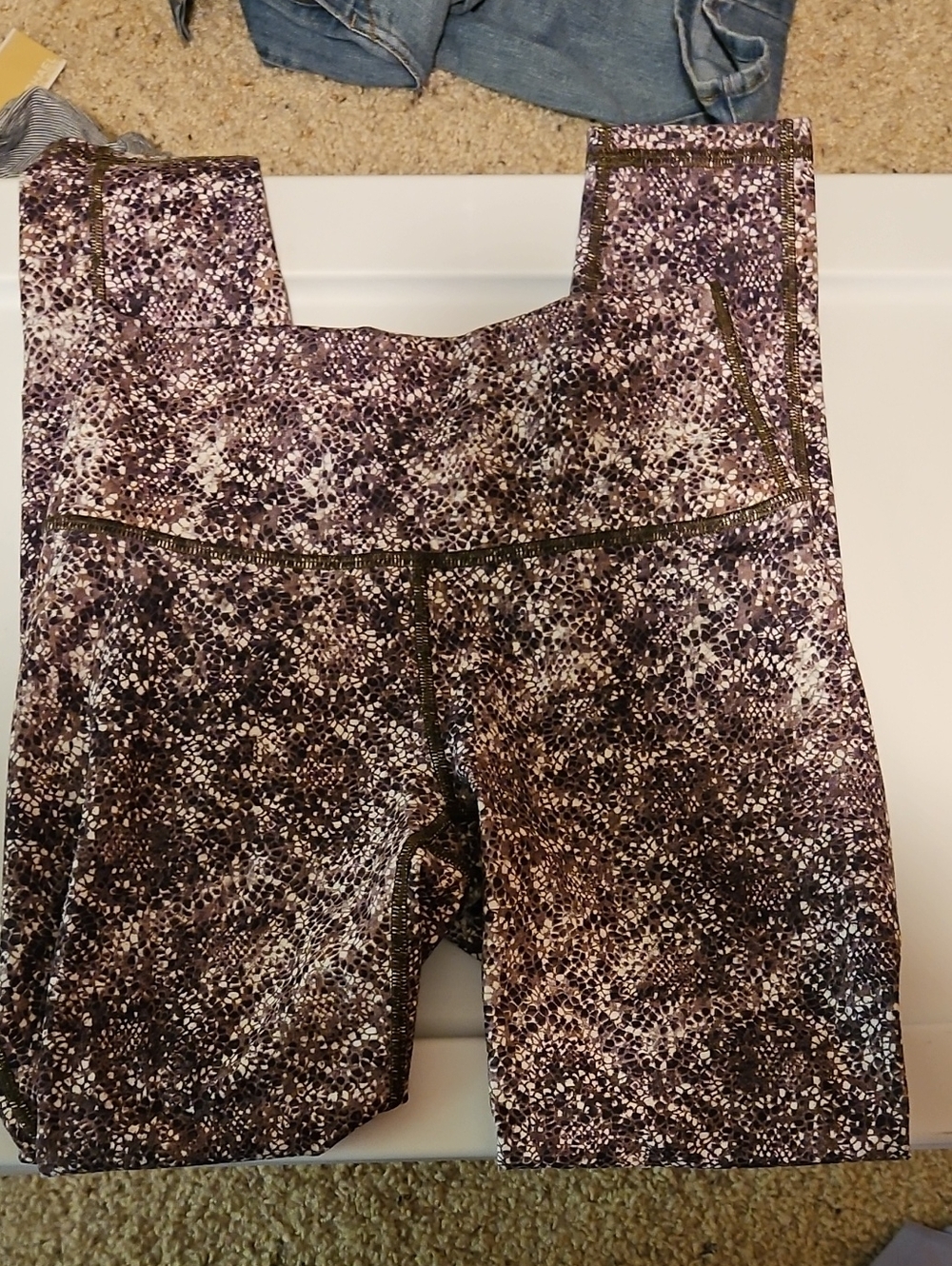 Fabletics Purple and Black Speckled High-Rise Leggings